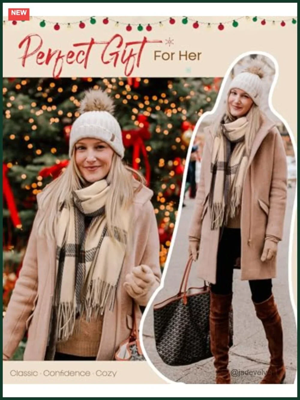 Oversized Plaid Tassel Scarf Shawl Wrap for Women Cozy Winter